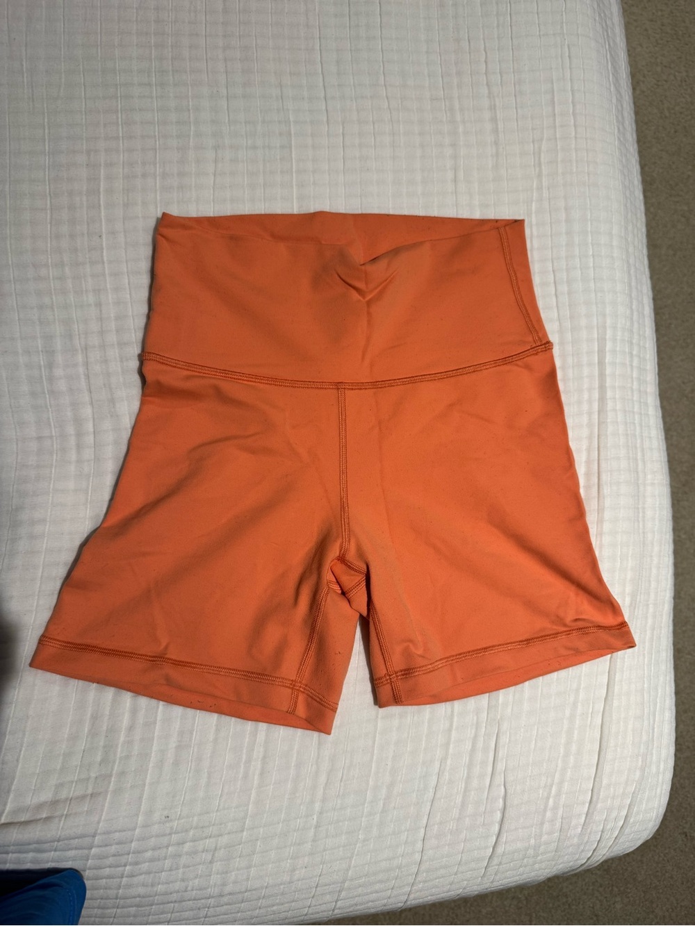 Aritzia High-Waist Orange Bike Shorts